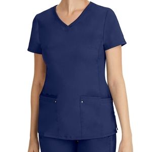 NWT: Navy Scrub Top Purple Lable Yoga